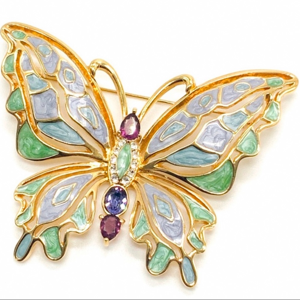 Bob Mackie Vintage Style Enamel Butterfly Brooch